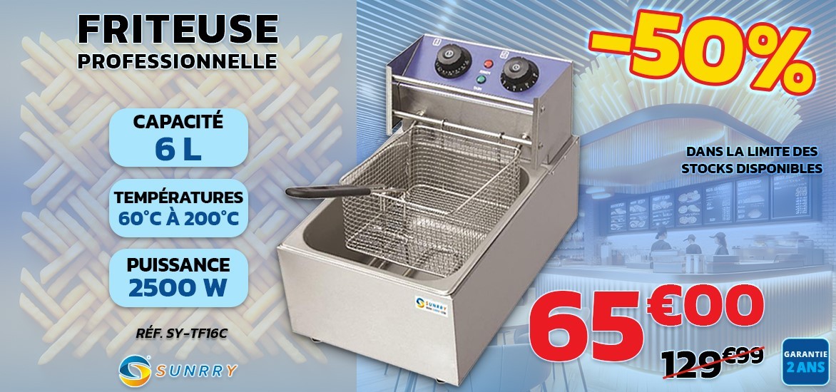 Friteuse professionnelle 6L SUNRRY SY-TF16C Inox